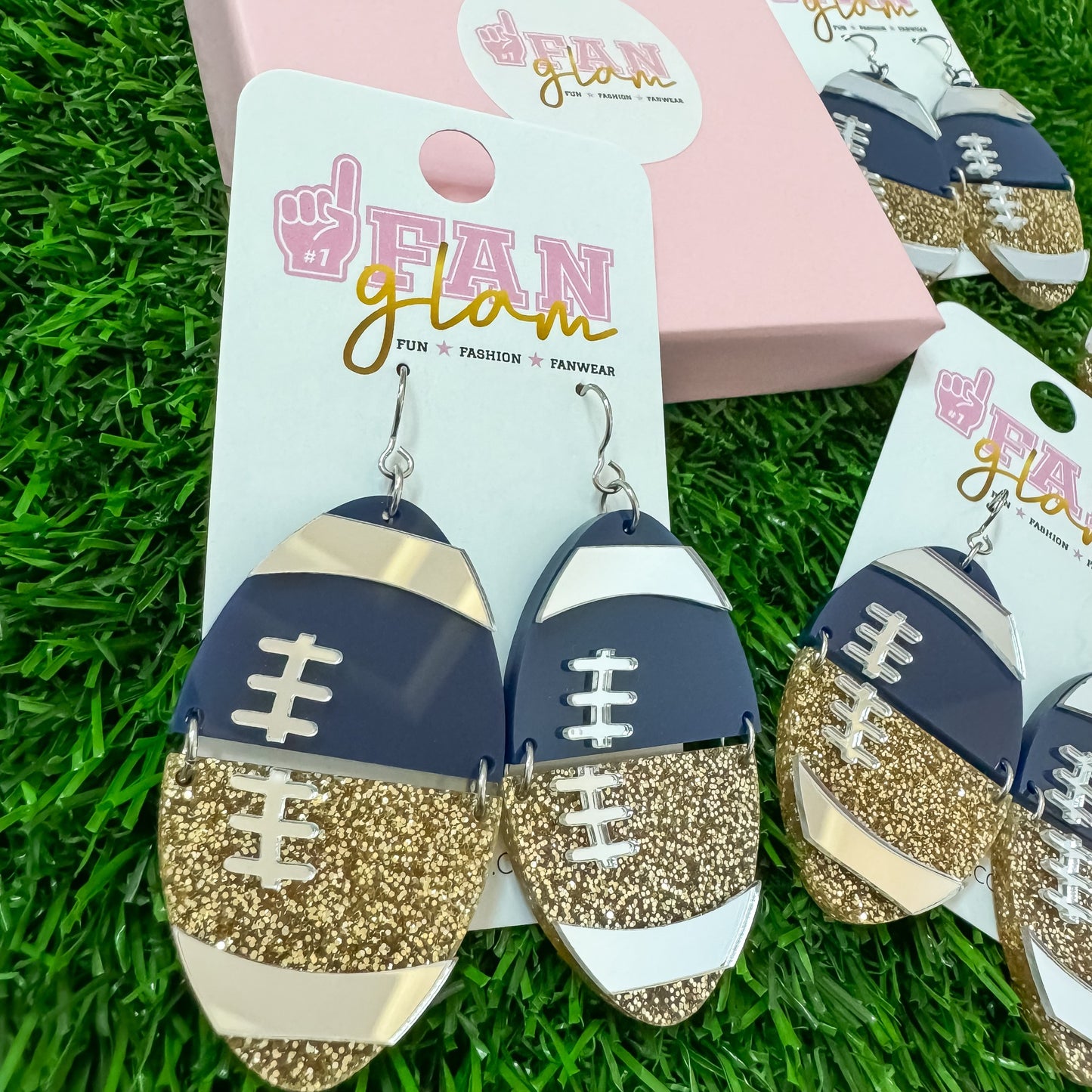 Dual Colored Football Earrings