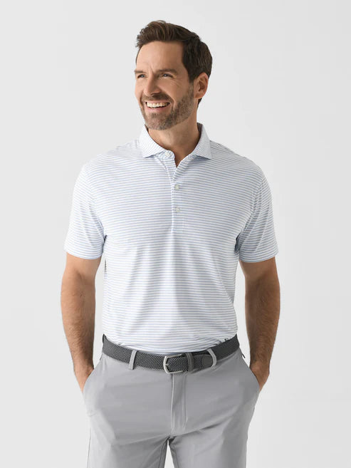 Johnnie-O Men's Michael Striped Jersey Performance Polo