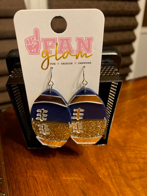 Dual Colored Football Earrings