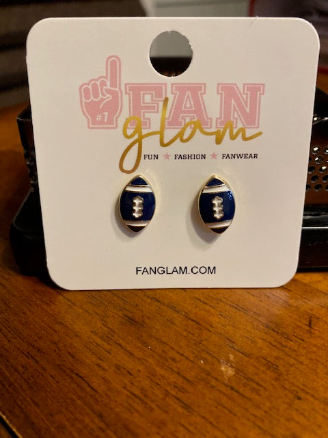 Mini Football Enamel Stud Earrings