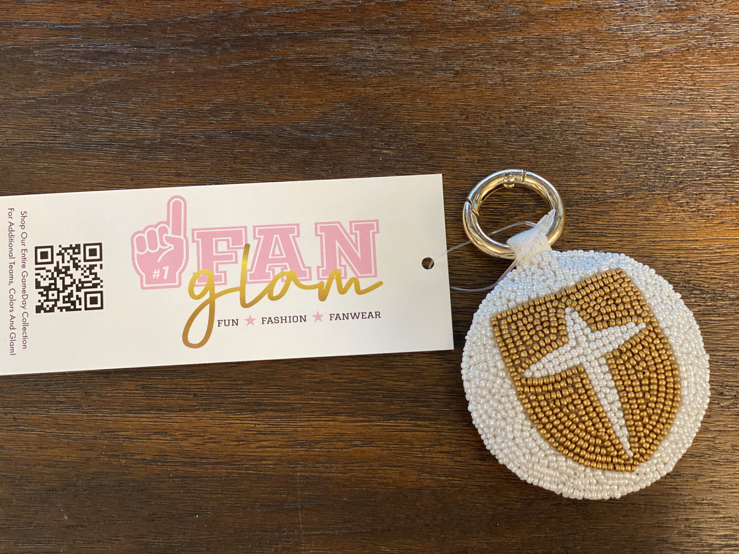 Beaded Shield Key Ring