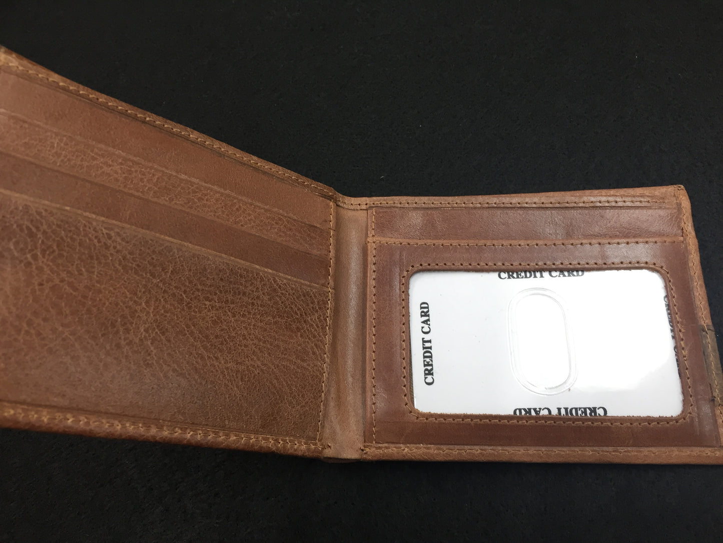 Leather folding wallet