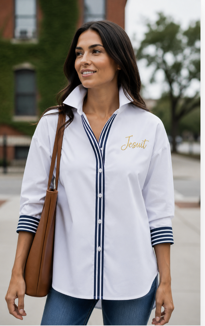 Woven Cotton Button Up Women's Blouse