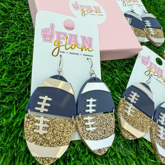 Dual Colored Football Earrings