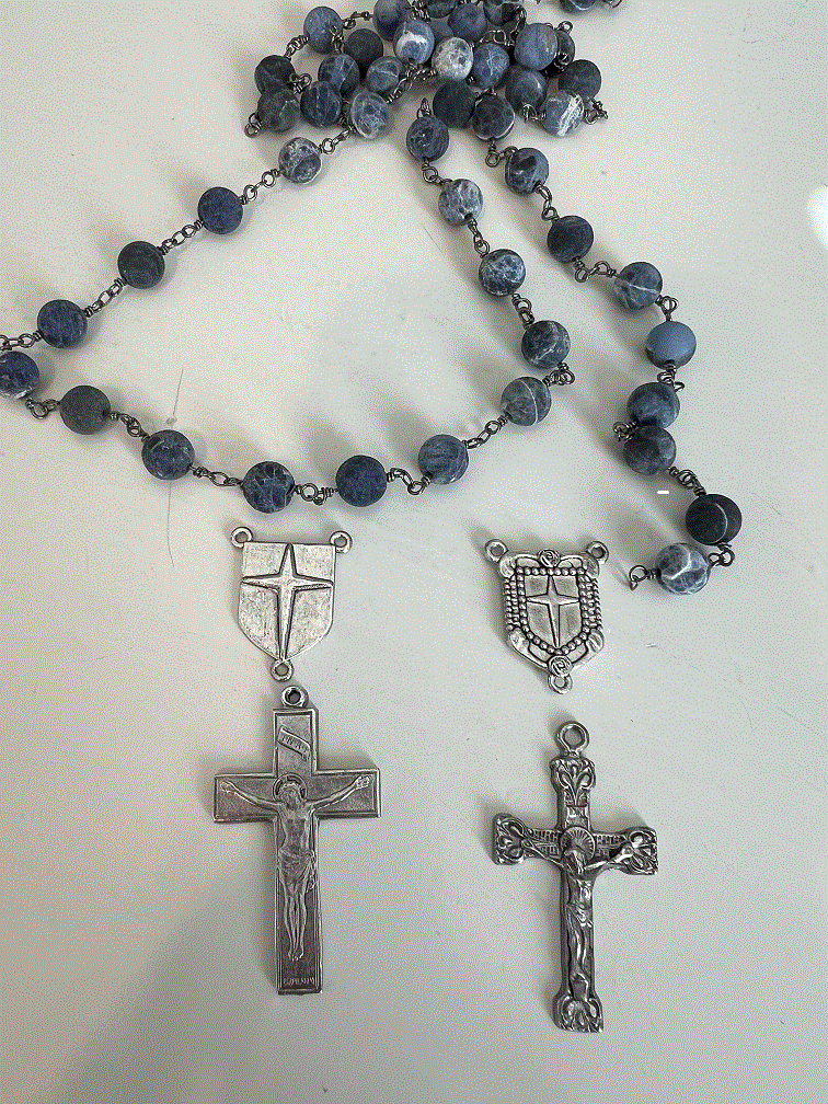 Handmade Jesuit Rosary Blue
