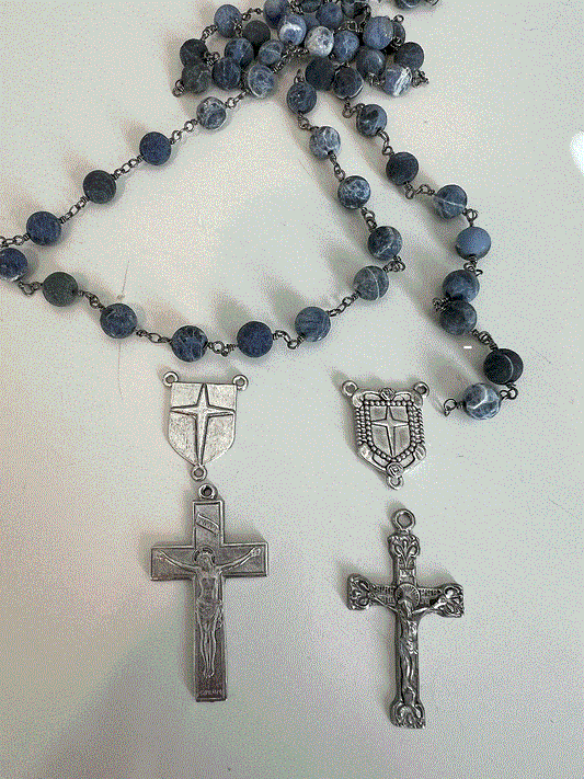 Handmade Jesuit Rosary Blue