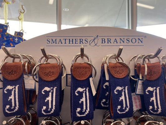 Smathers & Branson Navy J Key Fob