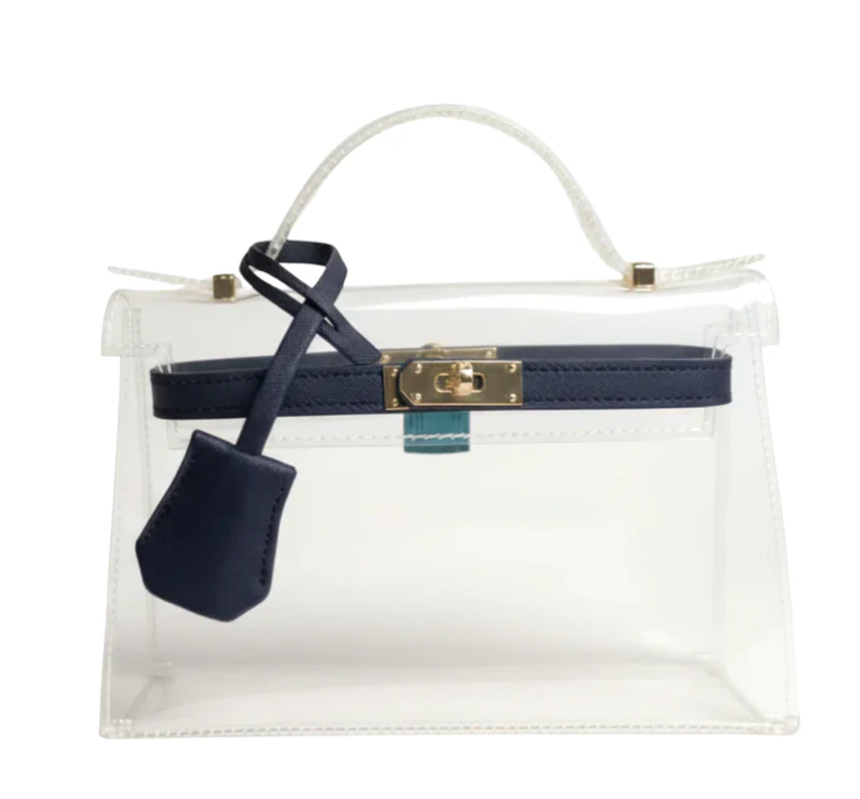 Monroe Top Handle Twist Lock Clear Handbag
