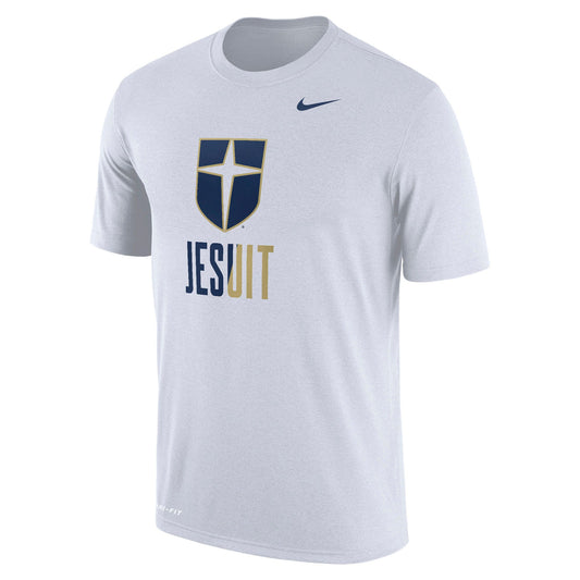 Nike Dri-Fit Cotton Short Sleeve Tee in White