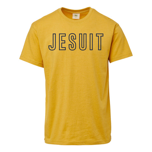 Throwback style gold JESUIT tee